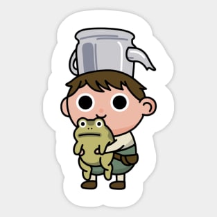 Greg and the frog Tote Bag Sticker